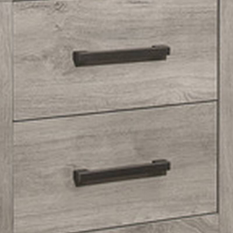 Wood Grain Gray 2 Drawer 20 in. W Nightstand with Sturdy Hardware and Ample Storage