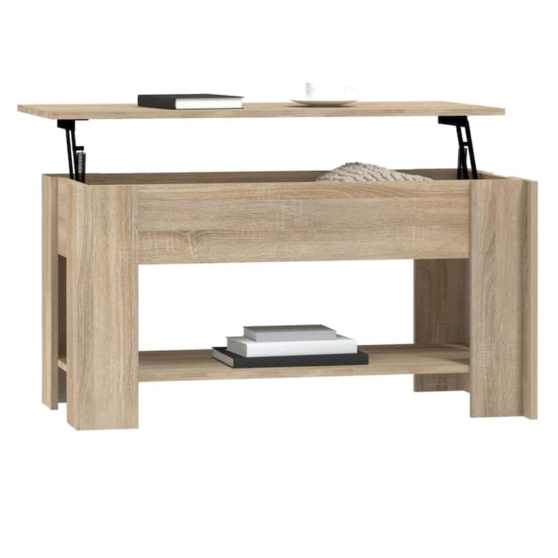 vidaXL Coffee Table Lift Top End Table Accent Side Sofa Table Engineered Wood - 39.8" x 19.3" x 20.5"