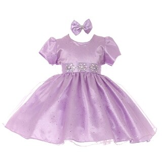 Shop Baby Girls Lilac Short Sleeve Sparkle Floral Stone Flower