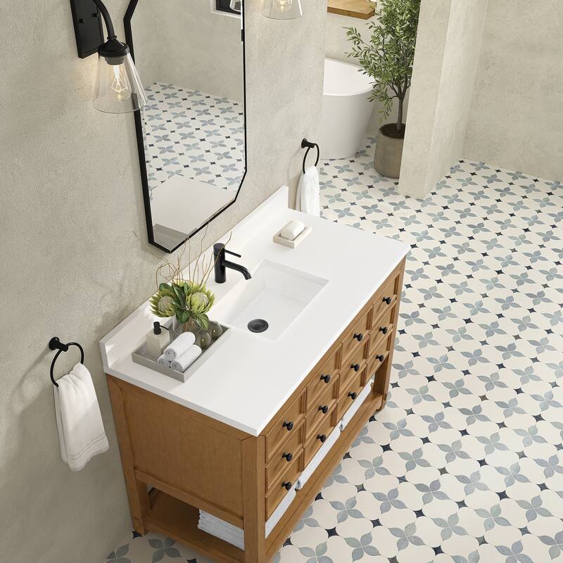 Malibu 48" Single Vanity, Amber Birch