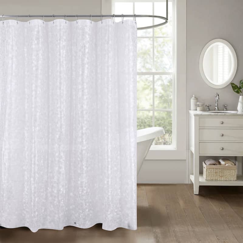 Terrazzo Embossed Design Peva Shower Curtain Liner - Frost