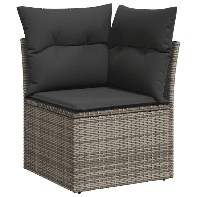 vidaXL Garden Sofa Set PE rattan Modular Removable Covers - 24.4 x 24.4 x 27.2 in (W x L x H)