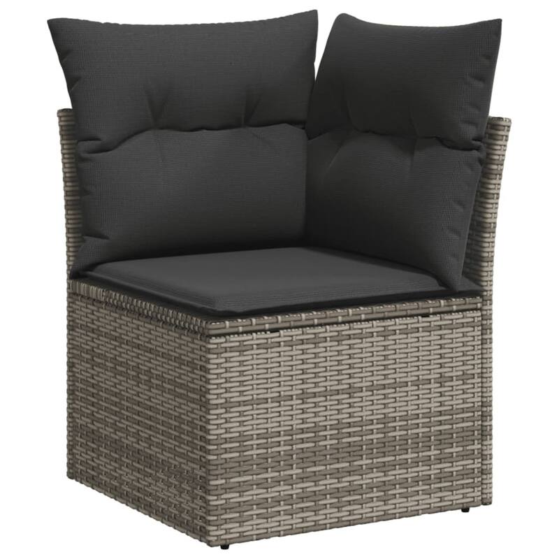 vidaXL Patio Sofa Set with Cushions Outdoor Furniture 11 Piece Poly Rattan