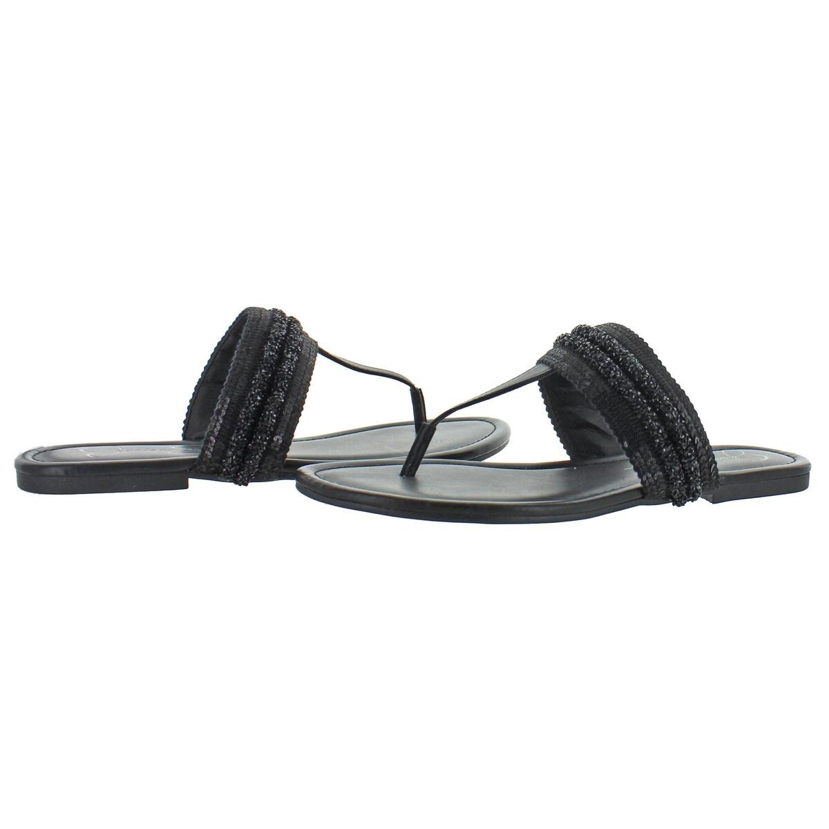 womens dressy black flip flops