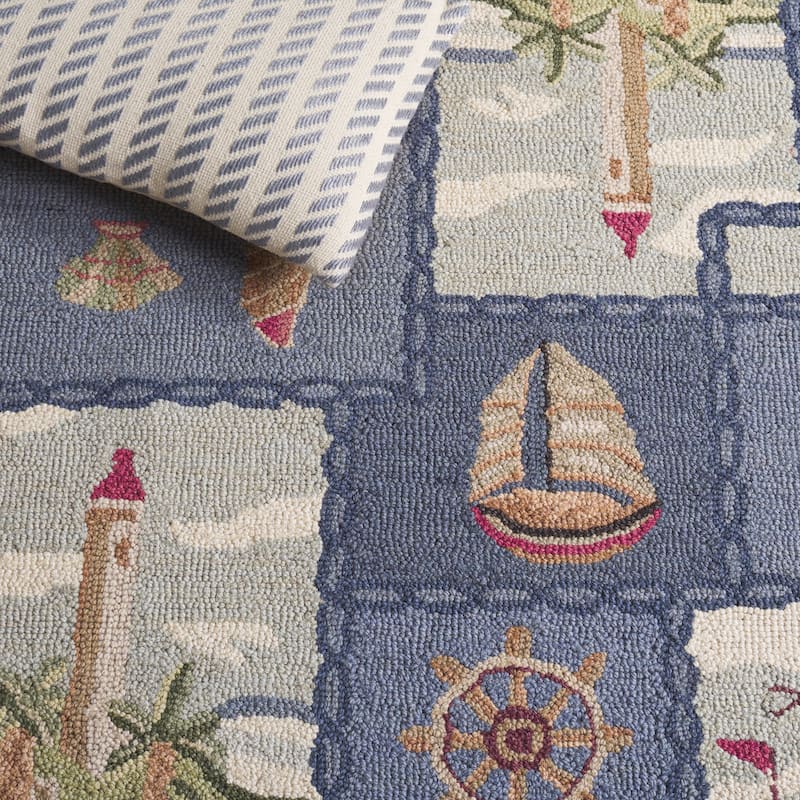 SAFAVIEH Handmade Chelsea Laurenzia French Country Nautical Wool Rug