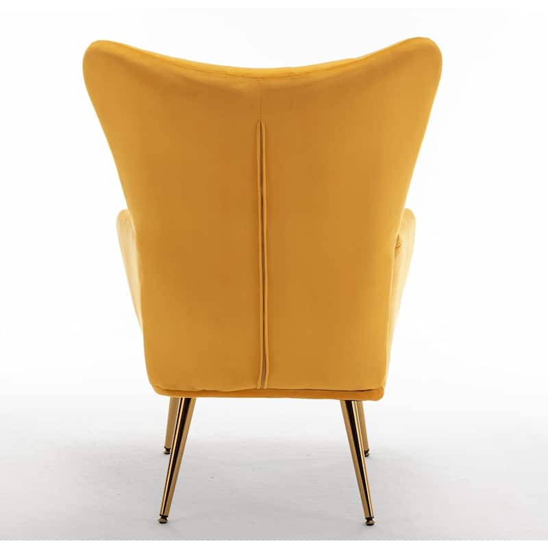 US Pride Furniture Modern Accent Chair with Ergonomic High Wingback Microfiber Upholstered Armchair with Metal Legs