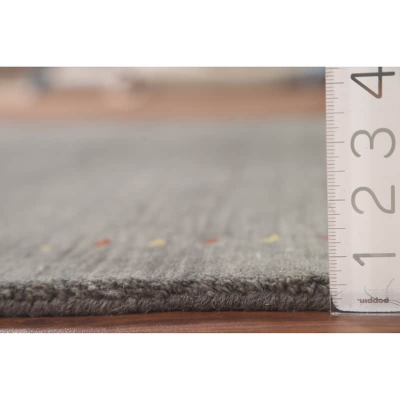 Gray Tribal Gabbeh Oriental Area Rug Handmade Wool Carpet - 3'11"x 5'10"