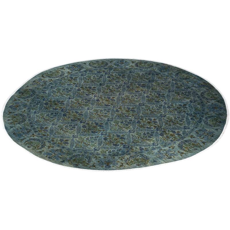 Overdyed One-of-a-Kind Hand-Knotted Area Rug - Green - 10' 1" x 10' 1"