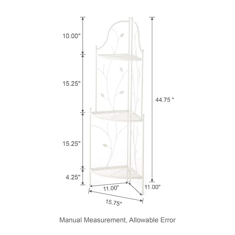 Glitzhome 4-Tiers Multifunctional Metal Corner Plant Shelf Bakers Rack Folding Planter Stands Flower Pot Shelving