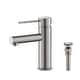 preview thumbnail 26 of 121, Luxury Solid Brass Single Hole Bathroom Faucet Brushed Nickel W/ Pop Up Drain