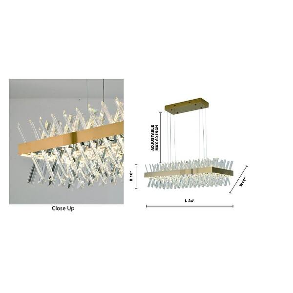 Gold Dimmable LED Chandelier With Clear Crystals - Bed Bath & Beyond ...