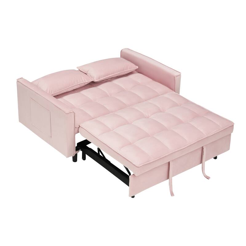 55" 3-in-1 Double Pull-Out Sofa Bed for Living Room