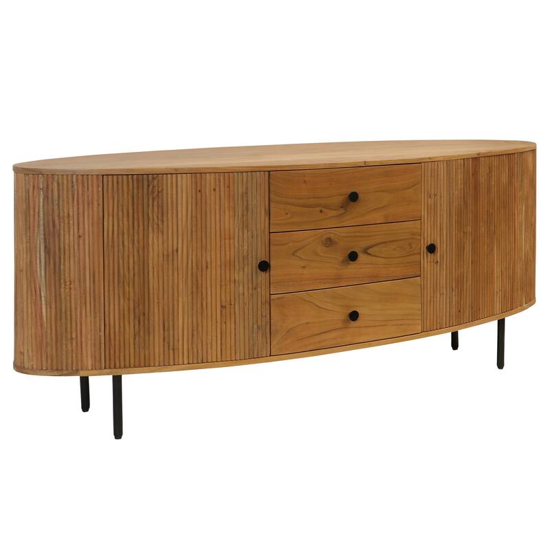 StyleCraft Capri Sideboard - Light Walnut - Light Walnut, Black