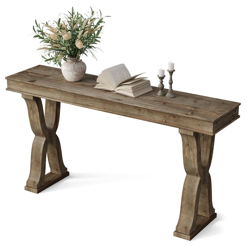 Solid Wood Console Table, Entryway Table, Long Sofa Side Hallway Foyer Table for Living Room