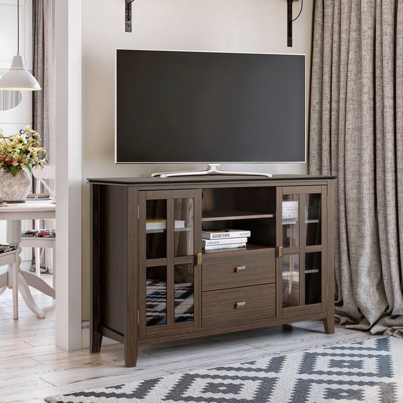WYNDENHALL Stratford 53-inch Solid Wood TV Media Stand - 53 inch wide