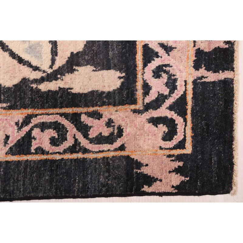 ECARPETGALLERY Hand-knotted Signature Collection Black Wool Rug - 8'1 x 10'0