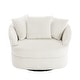 preview thumbnail 50 of 54, Oversized 43" W Plush Corduroy Recessed Arm Swivel Barrel Chair
