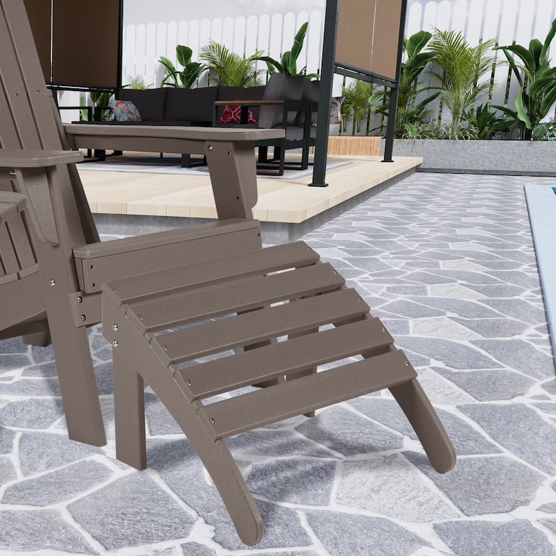 Aoodor Outdoor Adirondack Ottoman, HDPE Adirondack Chair Ottoman - 18"×20.5"