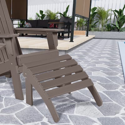 Aoodor Outdoor Adirondack Ottoman, HDPE Adirondack Chair Ottoman - 18"×20.5"