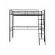 preview thumbnail 5 of 7, Black Twin Size Steel Loft Bed, Full-Length Guardrails, Ladder, Space-Saving, Sturdy Metal Construction