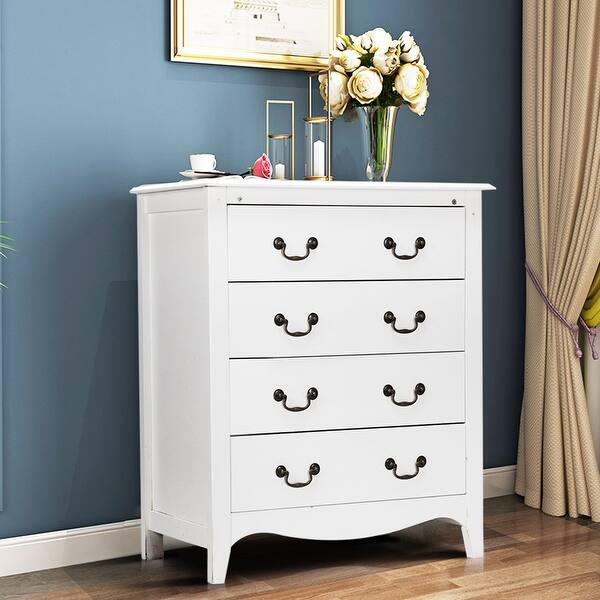 Costway 4 Drawers Chest Dresser Organizer Storage Cabinet Costway 4 Drawers Chest Dresser