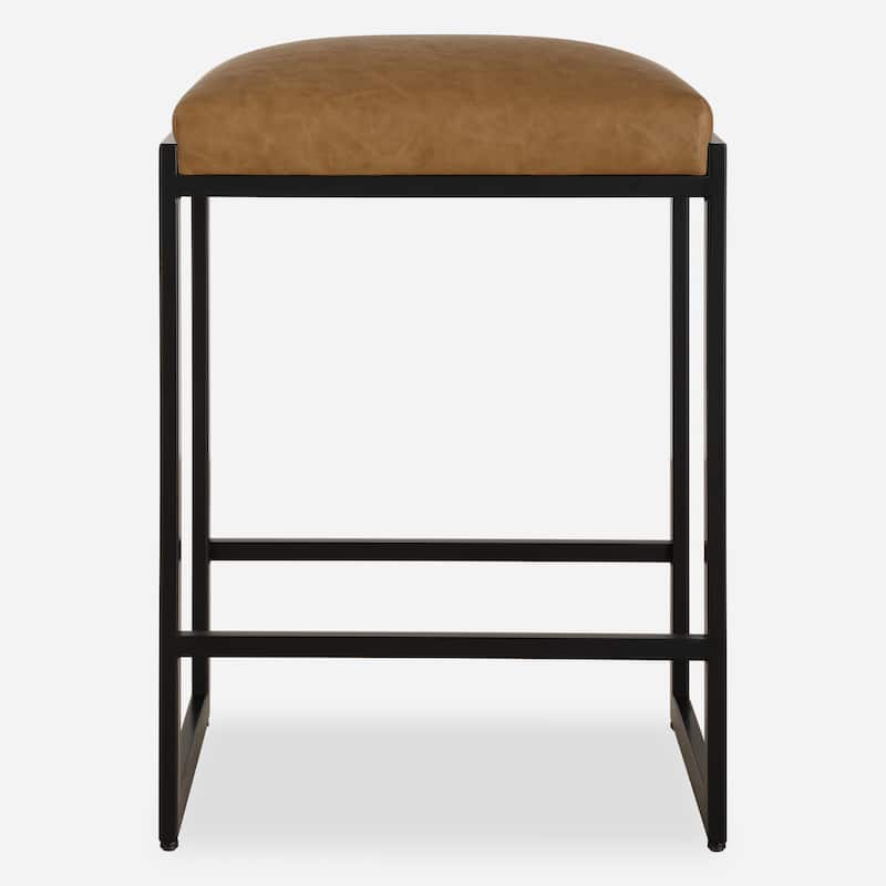 Uttermost 234-ATTICUS Atticus 18" Wide Iron Framed Polyester Counter - Black