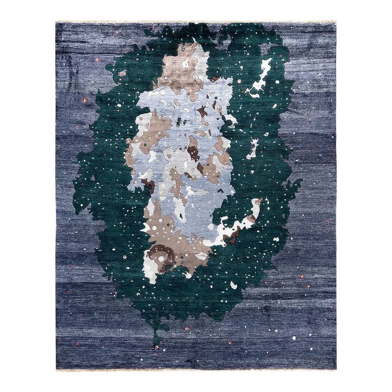 Ikat One-of-a-Kind Hand-Knotted Area Rug, Gray - 8' 0" x 9' 10"