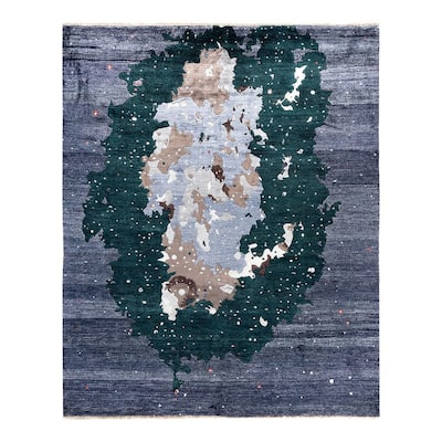 Ikat One-of-a-Kind Hand-Knotted Area Rug, Gray - 8' 0" x 9' 10"