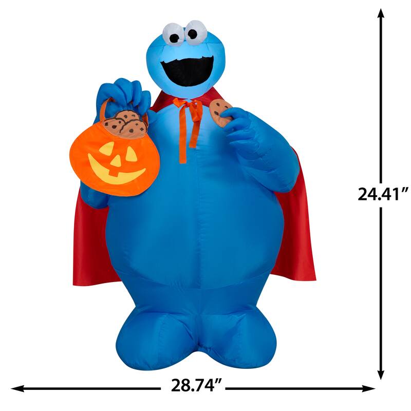 Airblown-Cookie Monster w/Cape-Sesame Street