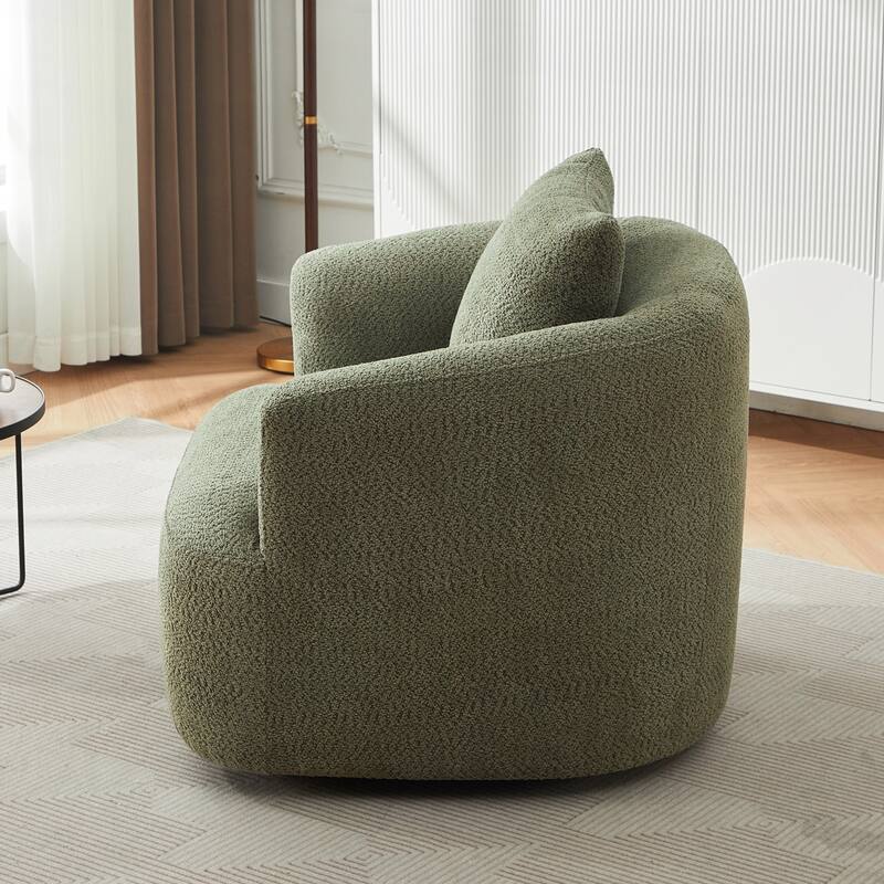 360 Swivel Upholstered Barrel Sofa Chair