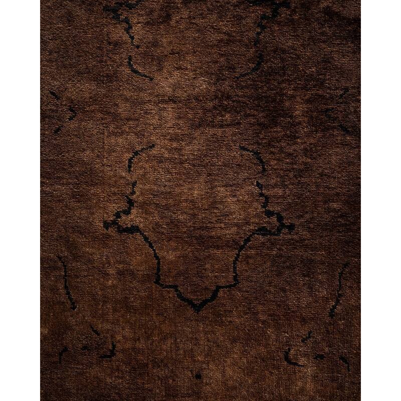 Overton Hand Knotted Wool Vintage Inspired Modern Contemporary Overdyed Brown Area Rug - 3' 1" x 4' 10"