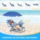 preview thumbnail 5 of 9, Kids Beach & Camping Chair with Backpack Straps, Tilt Umbrella, 5 Recline Positions, Cup Holder & Storage