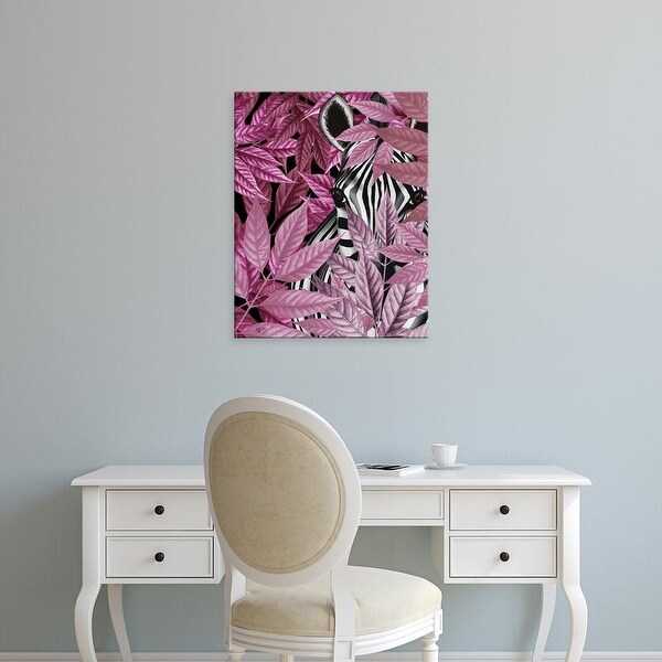 Easy Art Prints Fab Funky's 'Zebra in Pink Leaves' Premium Canvas Art