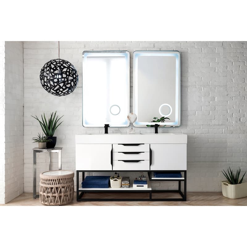 James Martin Vanities 983-V59D-MB-GW Columbia 59" Free Standing Double