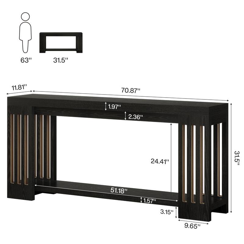 Farmhouse Console Table, 70.9-Inch Entryway Sofa Table Behind Couch