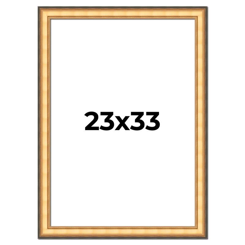 23x33 Frame Gold Plein Aire Solid Wood Picture Frame Width 2 Inches |