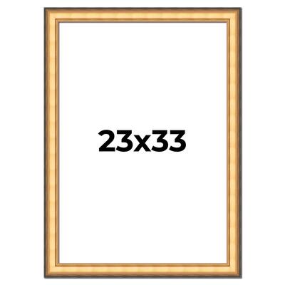 23x33 Frame Gold Plein Aire Solid Wood Picture Frame Width 2 Inches |