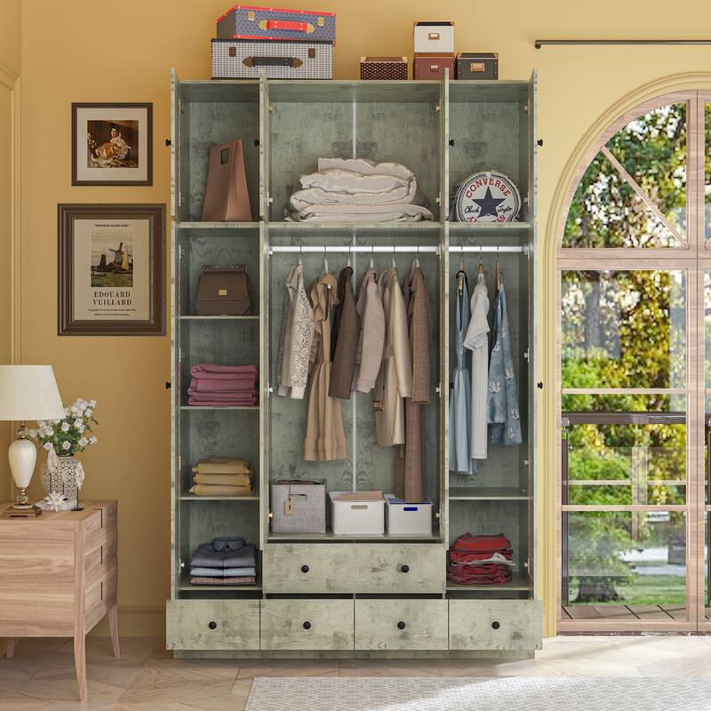 Contemporary Modern Freestanding Wardrobe Armoire Closet, 70", White