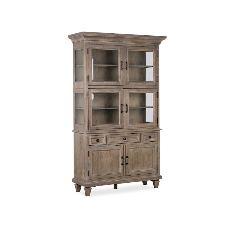 Magnussen Home Lancaster Dovetail Grey Dining Cabinet - 48''W x 18''D x 80''H - 48''W x 18''D x 80''H - Dovetail Grey