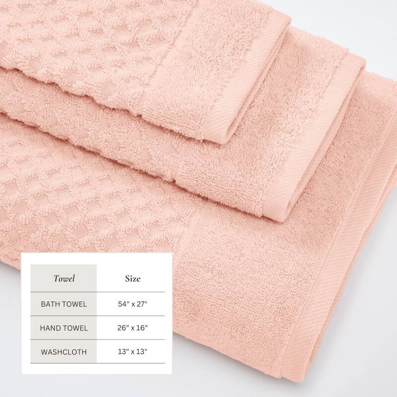 Linery & Co. Cotton Diamond Waffle Texture Bath Towels