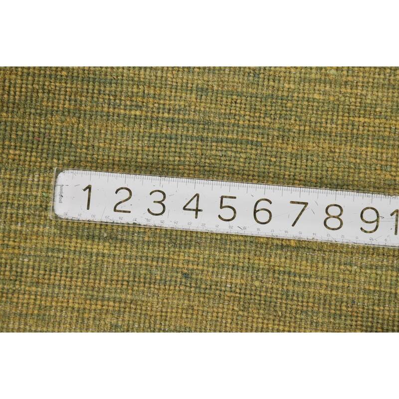 Yellow & Green Gabbeh Oriental Foyer Rug Hand-Knotted Wool Carpet - 3'4"x 4'11"
