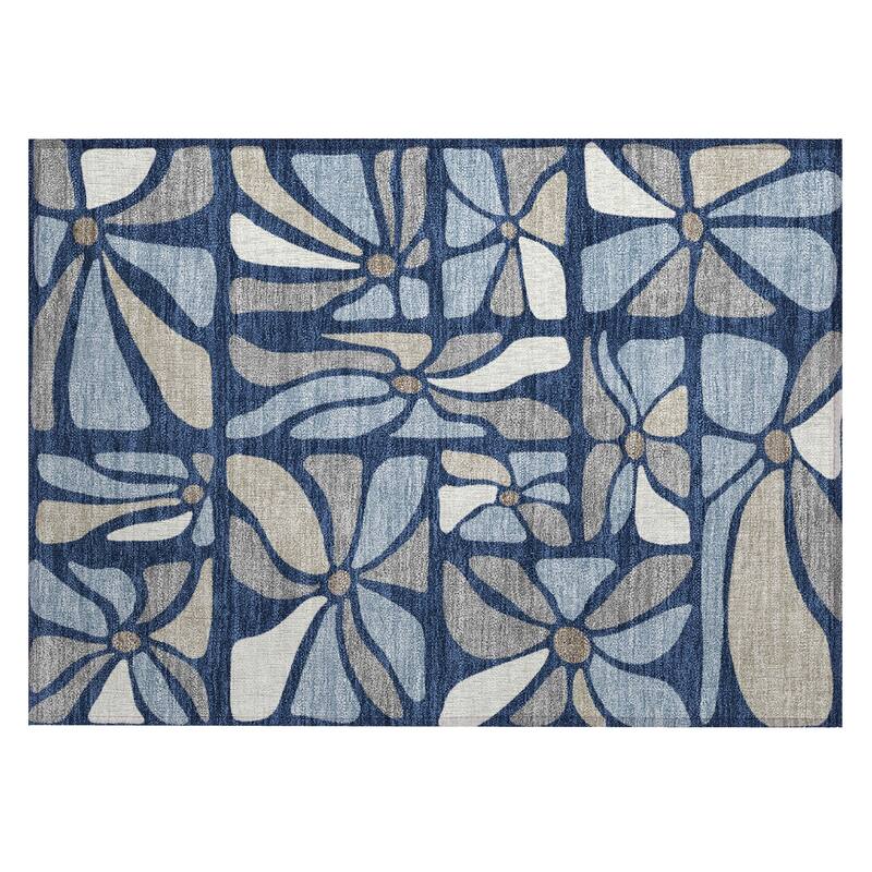 Machine Washable Indoor/ Outdoor Modern Gilcrest Chantille Rug
