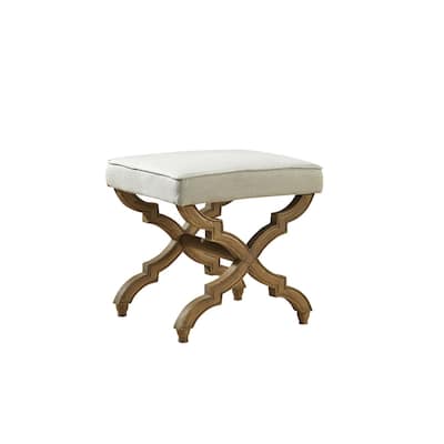 Linen and Oak Foot Stool