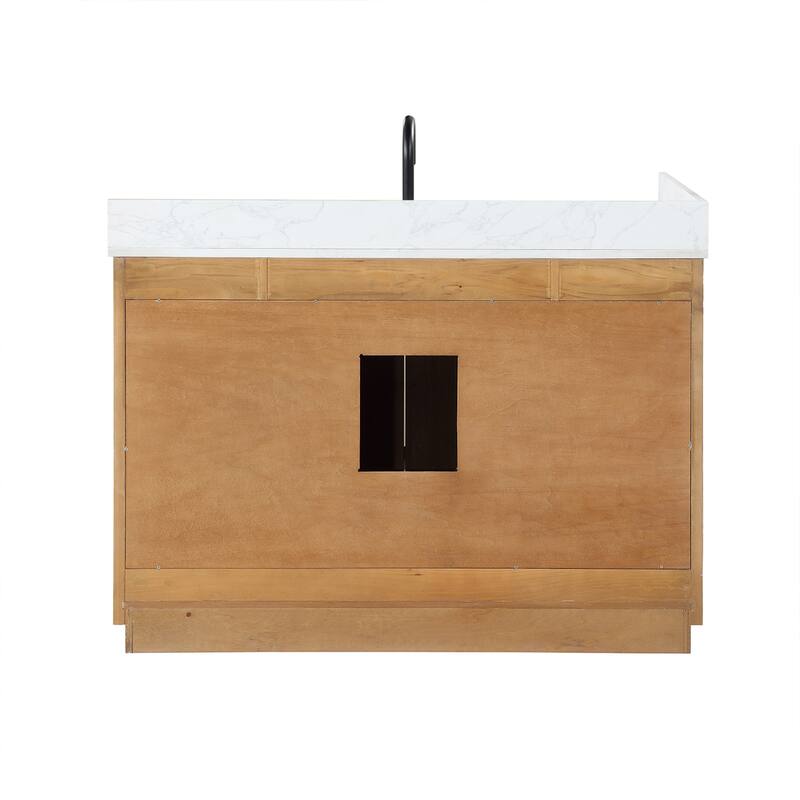 Altair Gavino Bath Vanity with Grain White Composite Stone Top, no Mirror