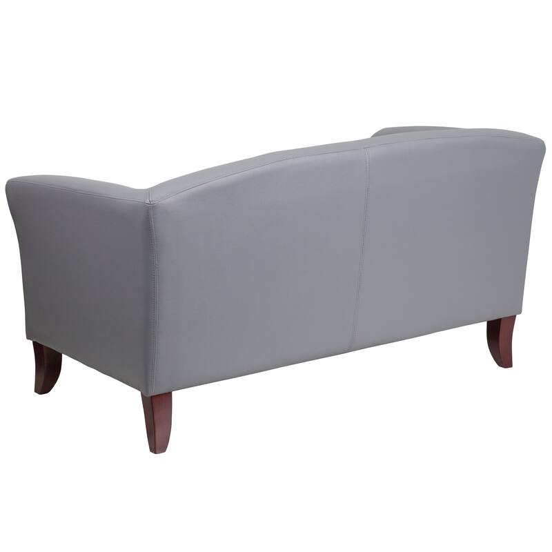 LeatherSoft Loveseat with Wood Feet