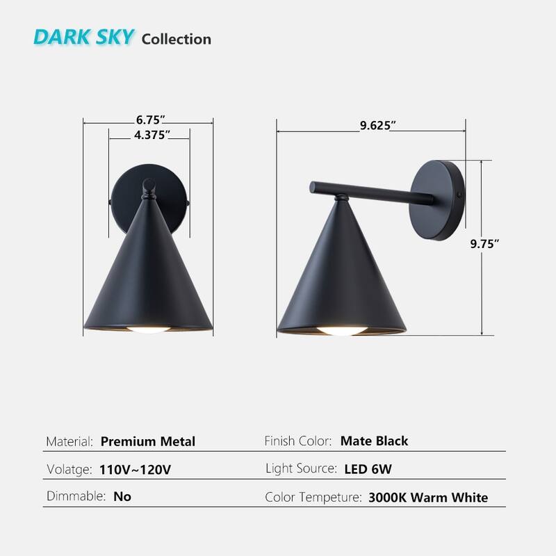 Modern LED Outdoor Wall Sconce Set of 2