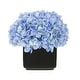 preview thumbnail 12 of 21, Faux Hydrangea in Small Black Cube Ceramic Vase