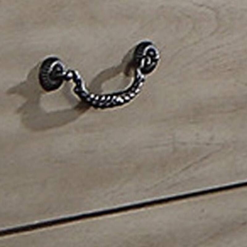 Bran 54 Inch Modern 6 Drawer Dresser, Pine Wood, Scalloped, Light Brown