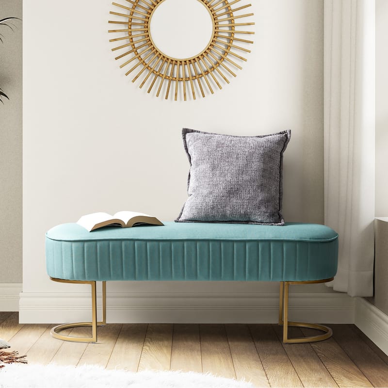 Justo 48" Wide Bench with Metal Base - Teal