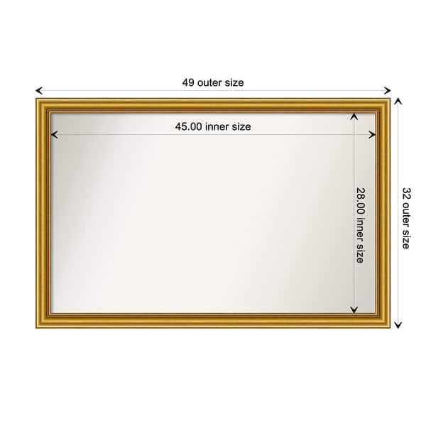 dimension image slide 57 of 93, Wall Mirror Choose Your Custom Size - Extra Large, Townhouse Gold Wood